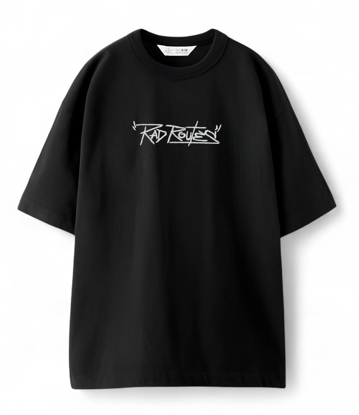 Alan Jones Clothing Boys Oversized Cotton Printed T-Shirt | Round Neck, Short Sleeves, Casual Wear (Black_5-6 Years)