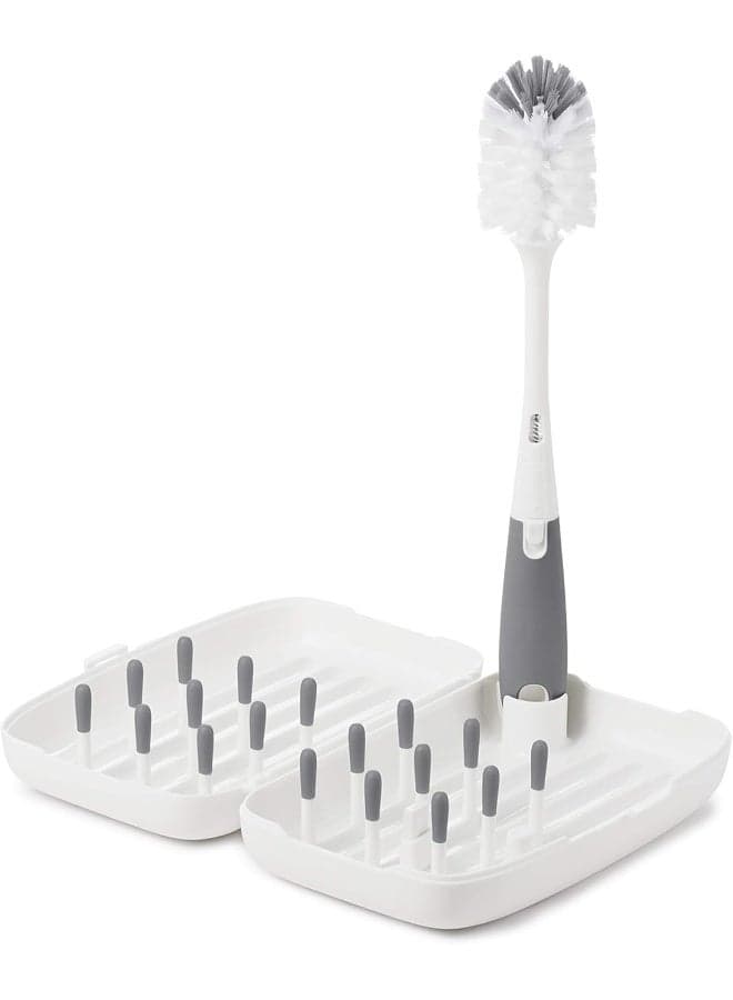 OXO Tot On-the-Go Drying Rack with Bottle Brush - Gray