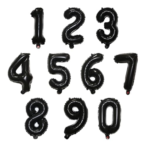 16 Inch Foil Mylar Number Balloons 09 for Party Decoration Black