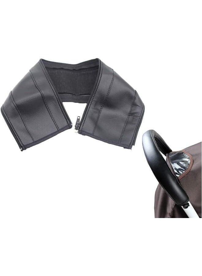CHILDHOOD Baby Stroller Armrest Handle Sleeve Cover Universal Handle Cover Artificial Leather Black