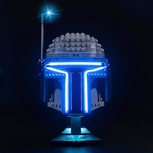 BrickBling LED Light Compatible with Lego Jango Fett Helmet 75408 Creative Lighting Compatible with Lego Helmet Not Come with Model Classic Version
