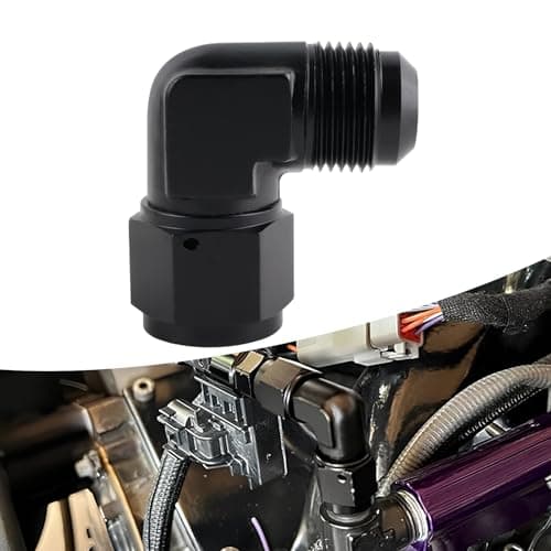 VVORHSBELL 12AN Female to AN12 Male Flare 90 Degree Swivel Fitting Adapter AluminiumBlack