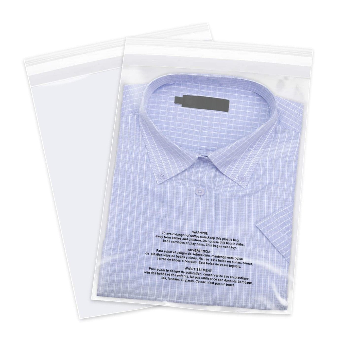 iMailer 500 Count 14 x 20 Clear Plastic Poly Bags with Suffocation Warning Self Seal 16 Mil for Clothing TShirts Pants Resealable AdhesiveNot Strong