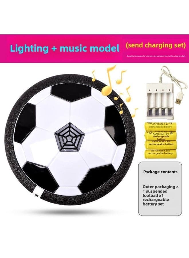 Interactive Football Toy for Kids & Adults - Safe Air Cushion Design (Drop & Crash Proof) - Educational & Fun Parent-Child Play (Black, Music & LED Light) - Rechargeable Battery