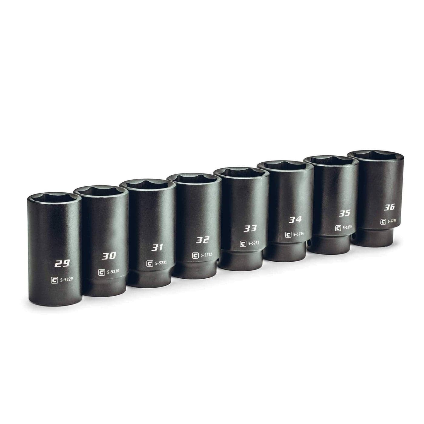 Capri Tools 12 in Drive Jumbo Deep Impact Socket Set 29 to 36 mm Metric 8Piece