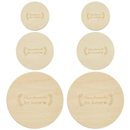 BENECREAT 6Pcs 3 Sizes Wooden Backs for Finishing Embroidery Hoops 59393Inch Round Crossing Stitch Hoop for Christmas Ornaments DIY Handy Sewing Craft