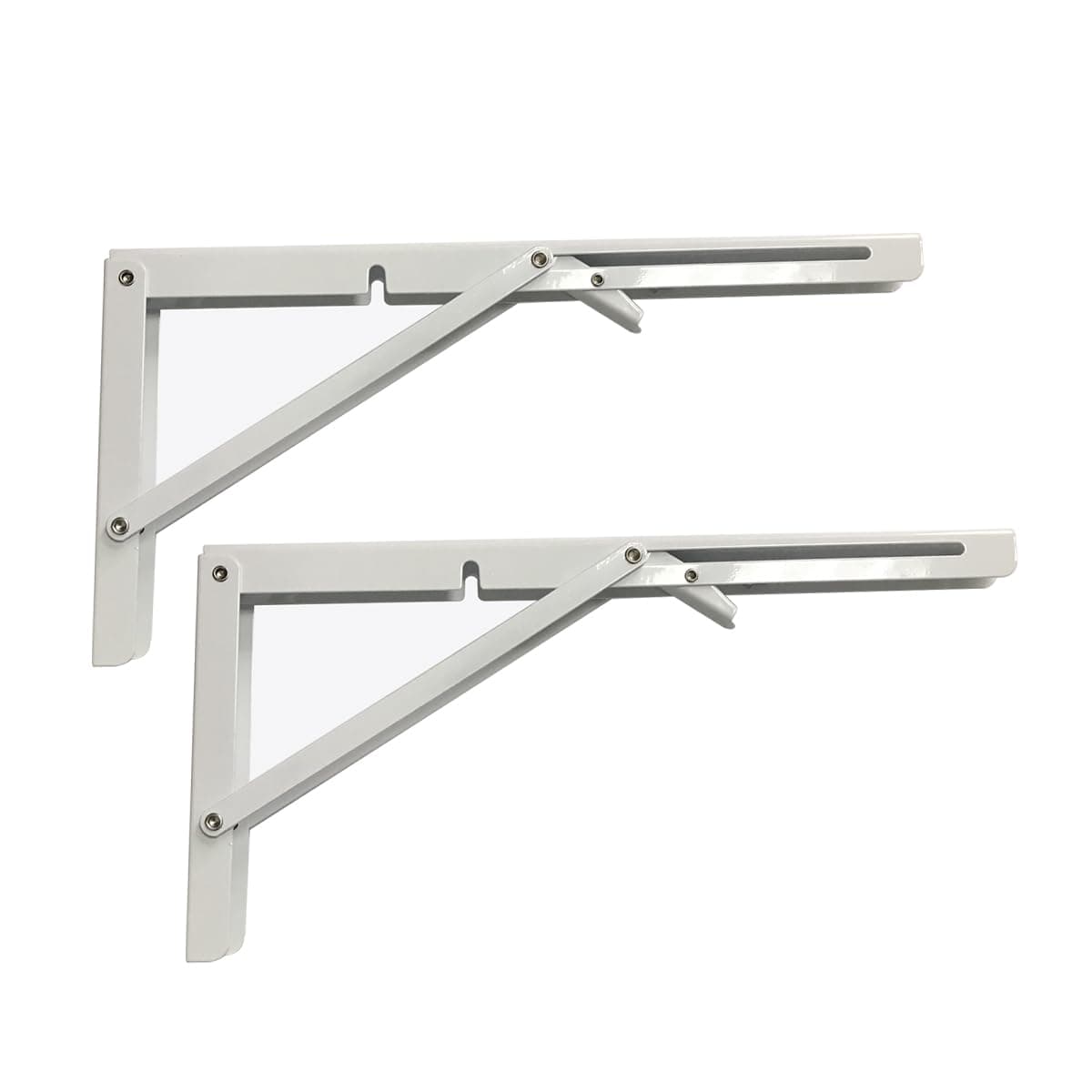 White Folding Shelf Brackets Max Load 220 lb Heavy Duty DIY Wall Mounted Shelf Bracket Space Saving for Table Work Bench 6 INCH2PCS