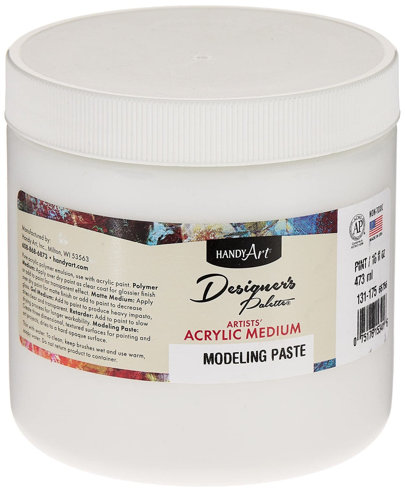 Handy Art Designers Palette Artist Acrylic Modeling Paste Medium131175 16 Fl Oz Pack of 1