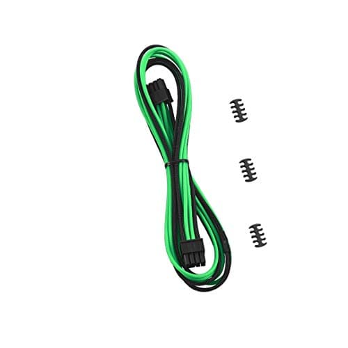 CableMod RT-Series Classic ModMesh Sleeved 8-pin PCI-e Cable for ASUS/Seasonic/Phanteks Revolt (Black + Light Green, 60cm)