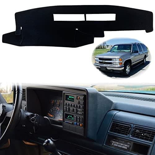 INUBOXES Dashboard Dash Board Cover Mat Pad Carpet Non-Slip Custom Compatible with Chevy Chevrolet/GMC Sierra C1500 C2500 C3500 K1500 K2500 K3500 Pickup Truck Yukon/Chevy Blazer Suburban (Black Trim)