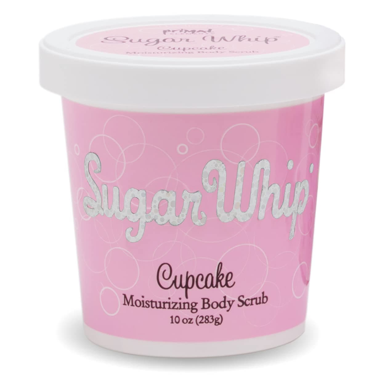 Primal Elements Sugar Scrub Exfoliating Sugar Whip Face and Body Cleanser Moisturizer Cupcake 10 oz Package
