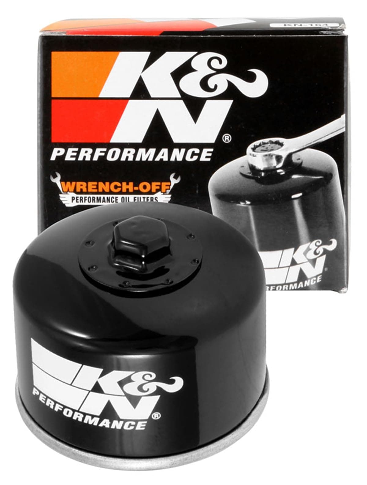 KN Motorcycle Oil Filter High Performance Premium Designed to be used with Synthetic or Conventional Oils Wrench Off Nut Fits Select Yamaha Kymco Vehicles KN147