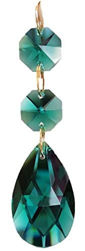 Teardrop Pendants Candle Chandelier Crystal Prisms Pendants Glass Pendants Beads Pack of 20 Peacock Green