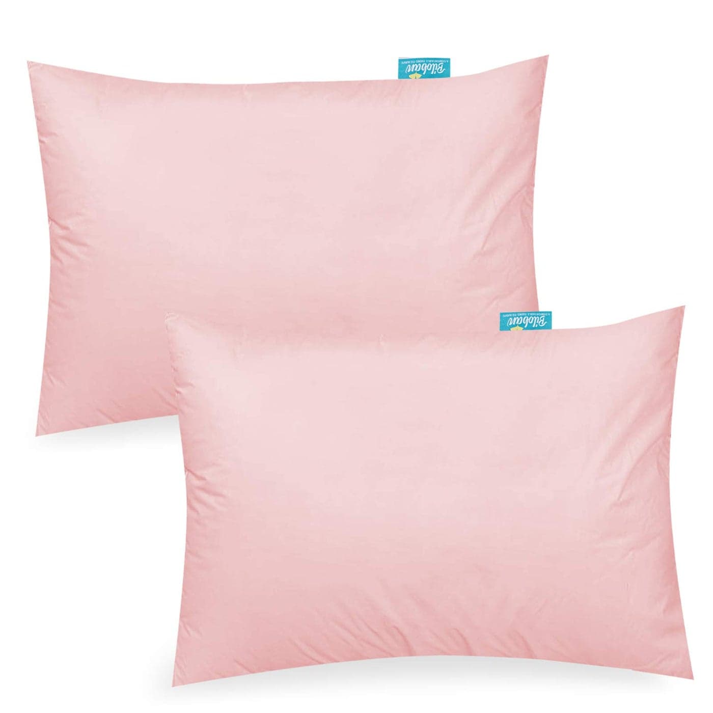Biloban Organic Cotton Toddler Pillowcase 2 Pack, (Pillowcase Only) Kids Pillowcase for Sleeping Fit Pillow Sized 13"x 18" or 14"x19", Envelope Travel Pillowcase for Girl Boy, Pink