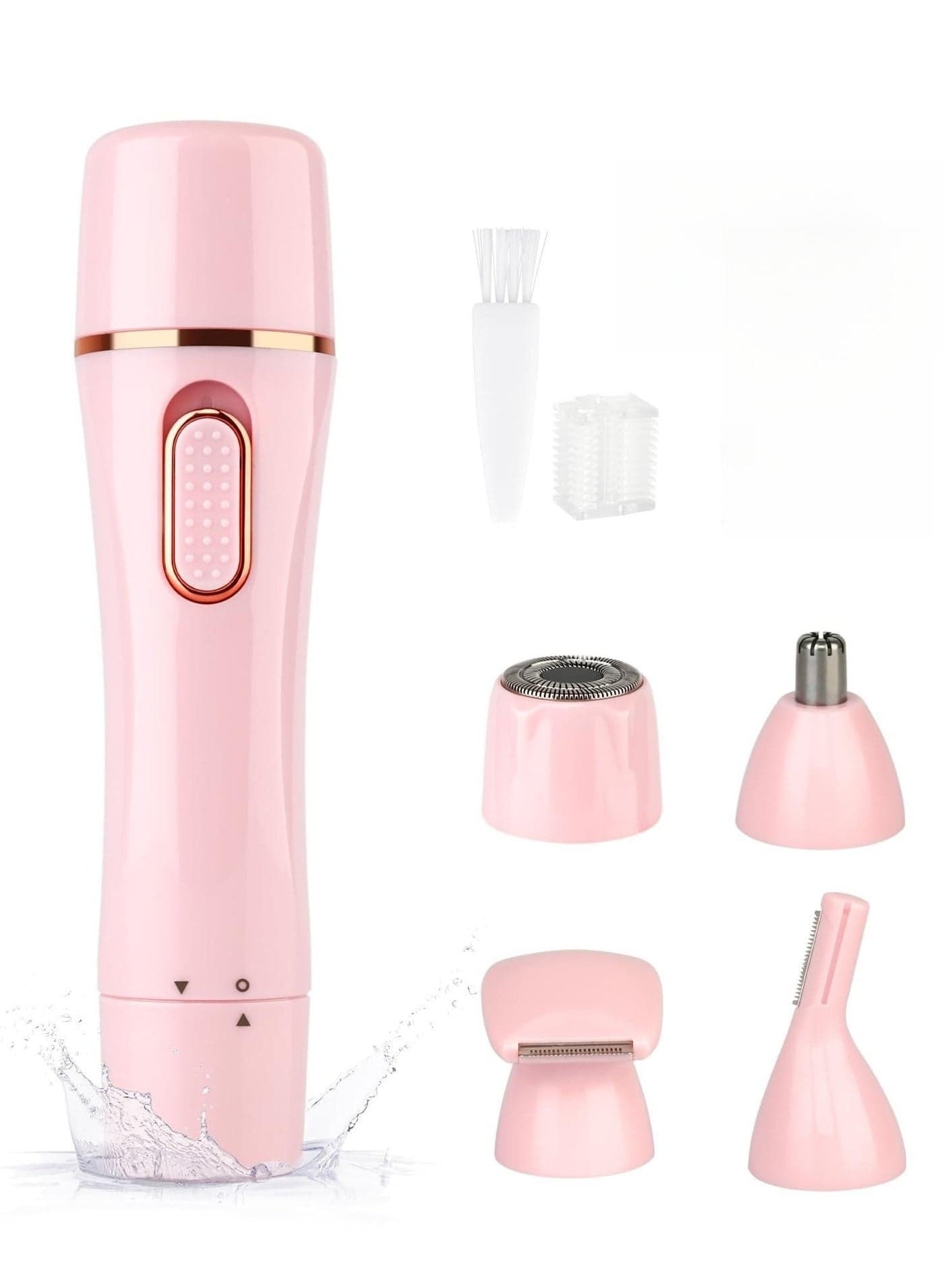 Electric Shaver for Women, 4 in 1 Women Body Shaver Set for Eyebrow for Legs, Arm, Underarm, Bikini, USB Rechargeable Razor Wet&Dry Cordless for Woman(Pink)