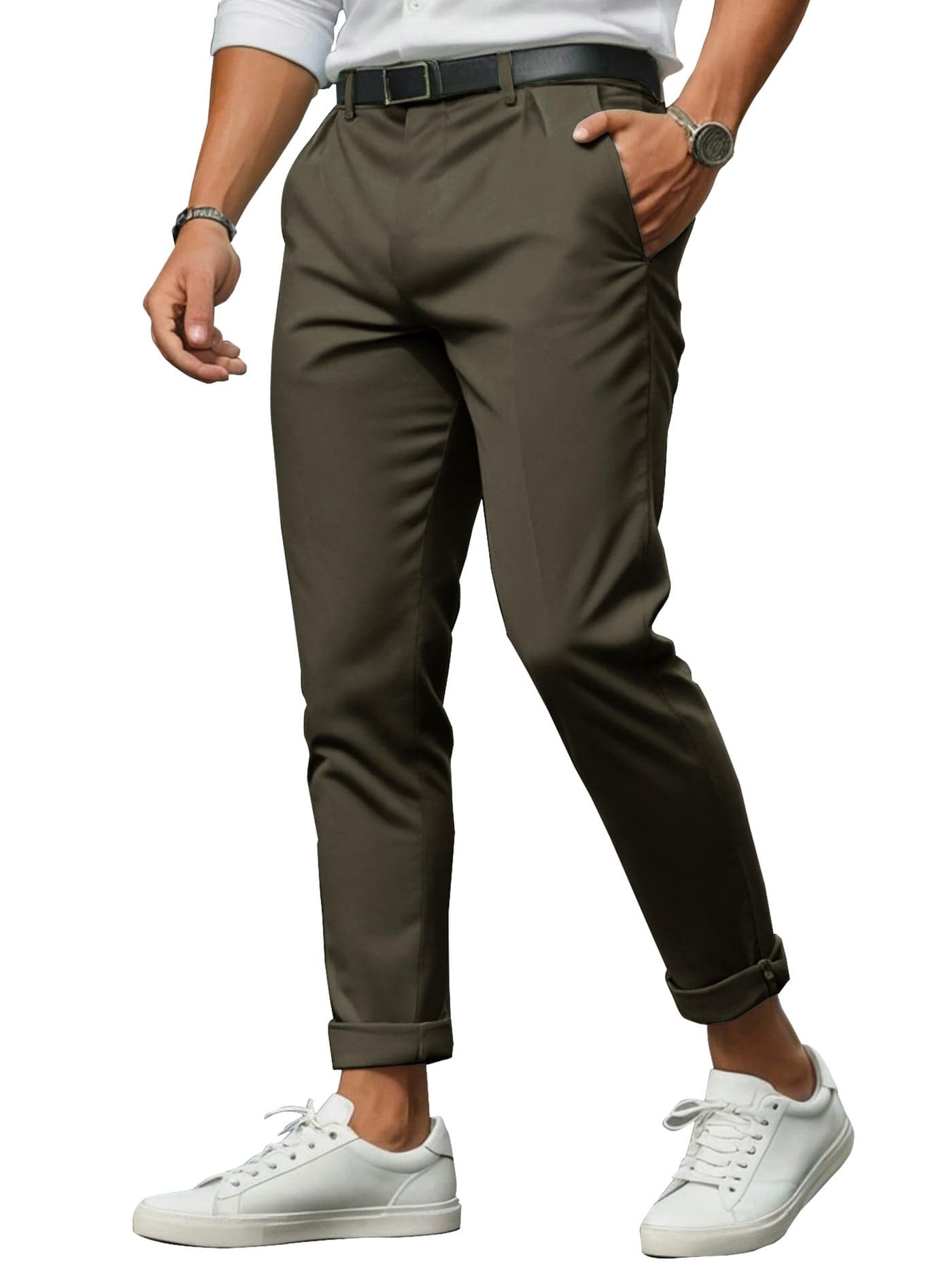 Noble Monk Formal Pants for Men | Stylish Regular Fit Men's Wear Trousers for Office or Party | Solid Formal Regular Fit Trouser for Men's