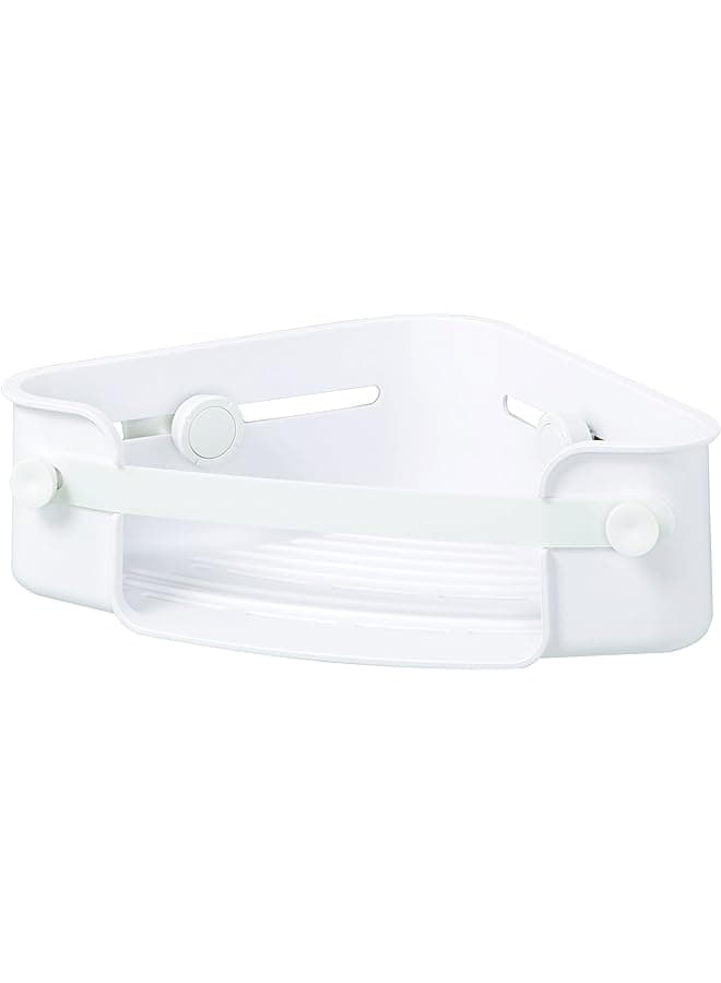 Flex Gel Lock Corner Shower Bin, White, 18.693999999999999 X 32.536999999999999 X 8.7629999999999999 Cm