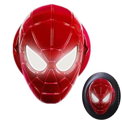 LOKEKE Car Push Start Stop Button Cover, Vehicle DIY Engine Ignition Push Start Button Decorations, Motocycle Ignition Key Switch Protective Cover(Spiderman Red)