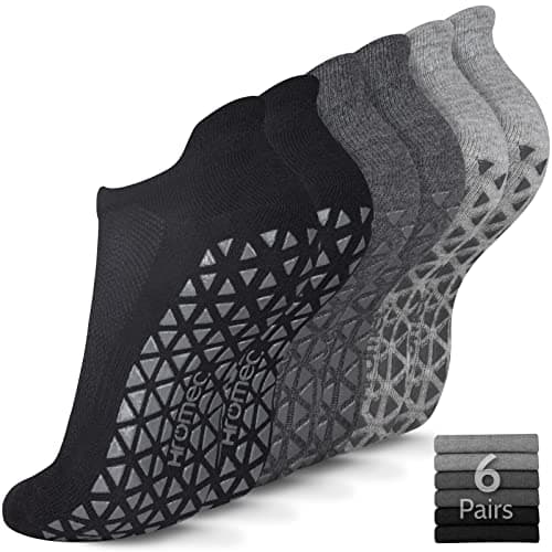 Hromec Non Slip Yoga Socks with Grips for Pilates, Ballet, Barre, Barefoot,Bikram,Hospital Anti Skid Socks for Women and Men