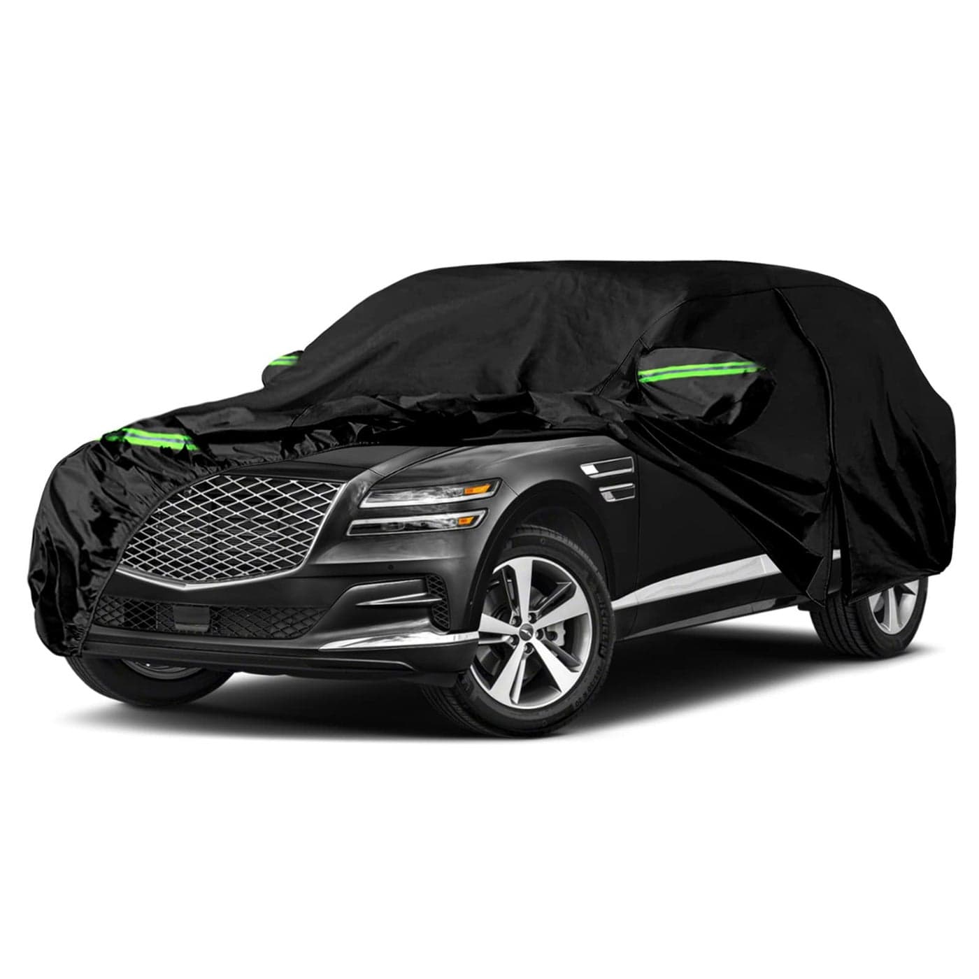 Waterproof Car Cover Replace for 20202025 Hyundai Genesis GV80 6 Layers All Weather Car Covers with Door Zipper Windproof Bands for Snow Rain Dust Hail Protection GV80