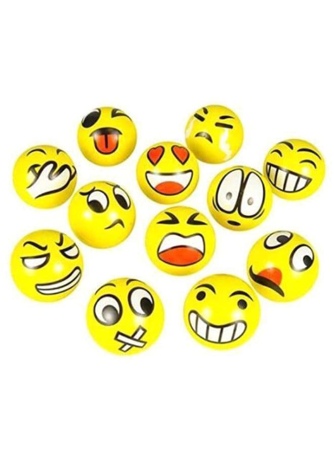 12-Piece Emoji Anti-Stress Ball Set for Kids & Adults - Soft Texture Stress Relief Toy - Funny Emotion Squeeze Ball - Office Desk & Home Relaxation Gift - Durable & Safe Material
