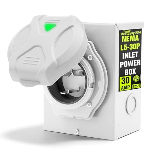 3 Prong Generator Inlet Power Box with Indicator NEMA L5-30P 30 AMP 125 Volt - Heavy Duty - ETL Listed by LifeSupplyUSA