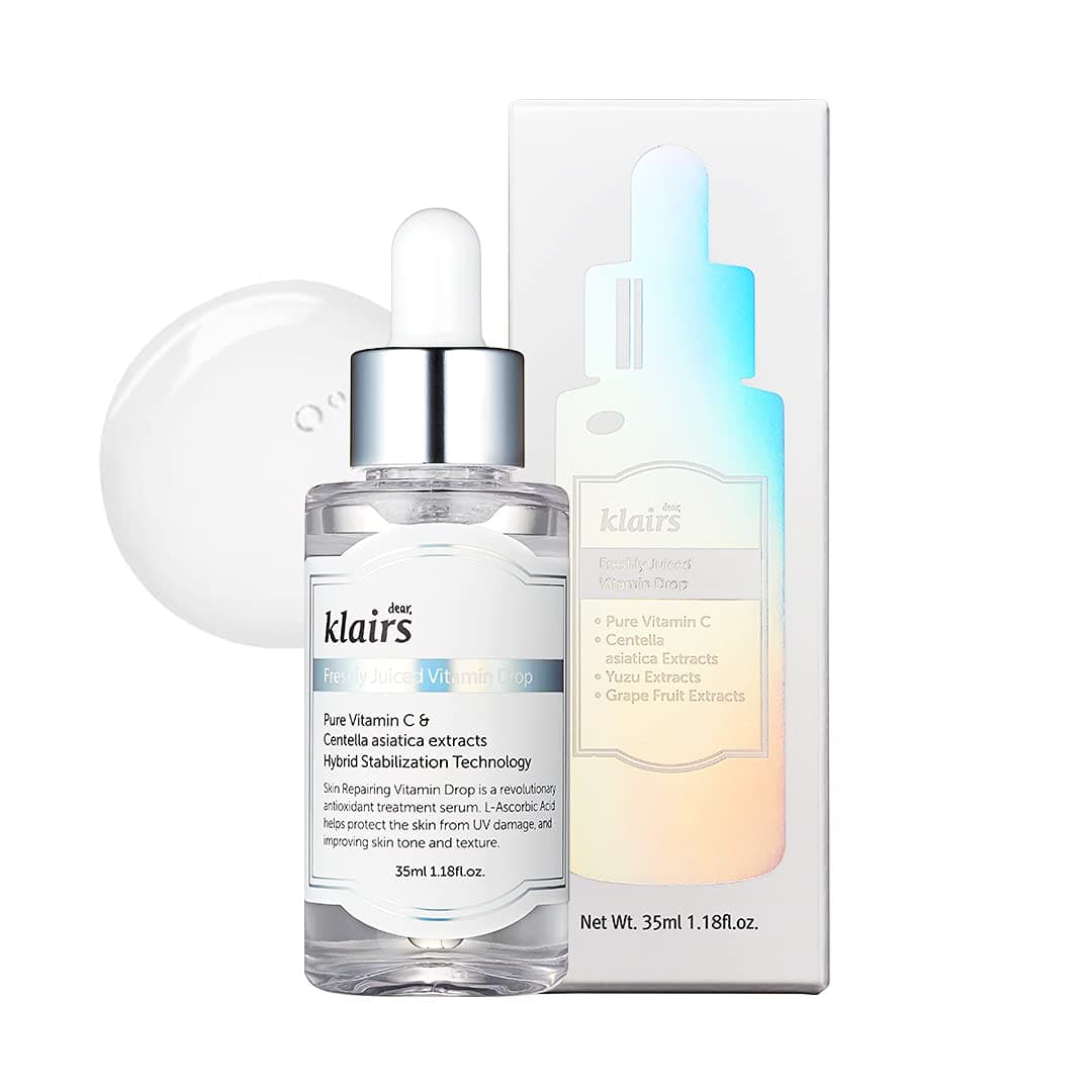 DearKlairs Vitamin C Serum – Korean Brightening Daily Serum with 5% Pure Vitamin C, EGF Peptides & Niacinamide, for Even Skin Tone, Dark Spot Care, Sensitive Skin, 1.18 Fl Oz