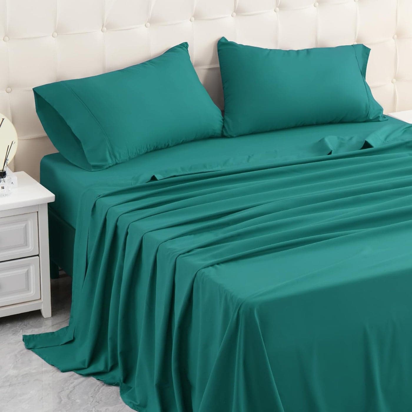 MICORAL Full Bed Sheets Set Soft Breathable Bedding Sheet Set Sheets Set with 16 Deep Pocket Design 4 Pieces Full Turquoise