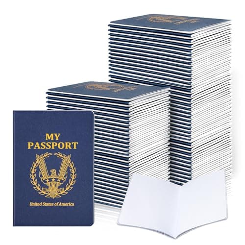 Kenburg 60Pcs Blank Passport Notebook Passport Books for Kids Passport Notebook 4 x 55Inch Blank Passport Notebook Pretend Passports for Back to School Party School Theme Party FavorsNavy Blue