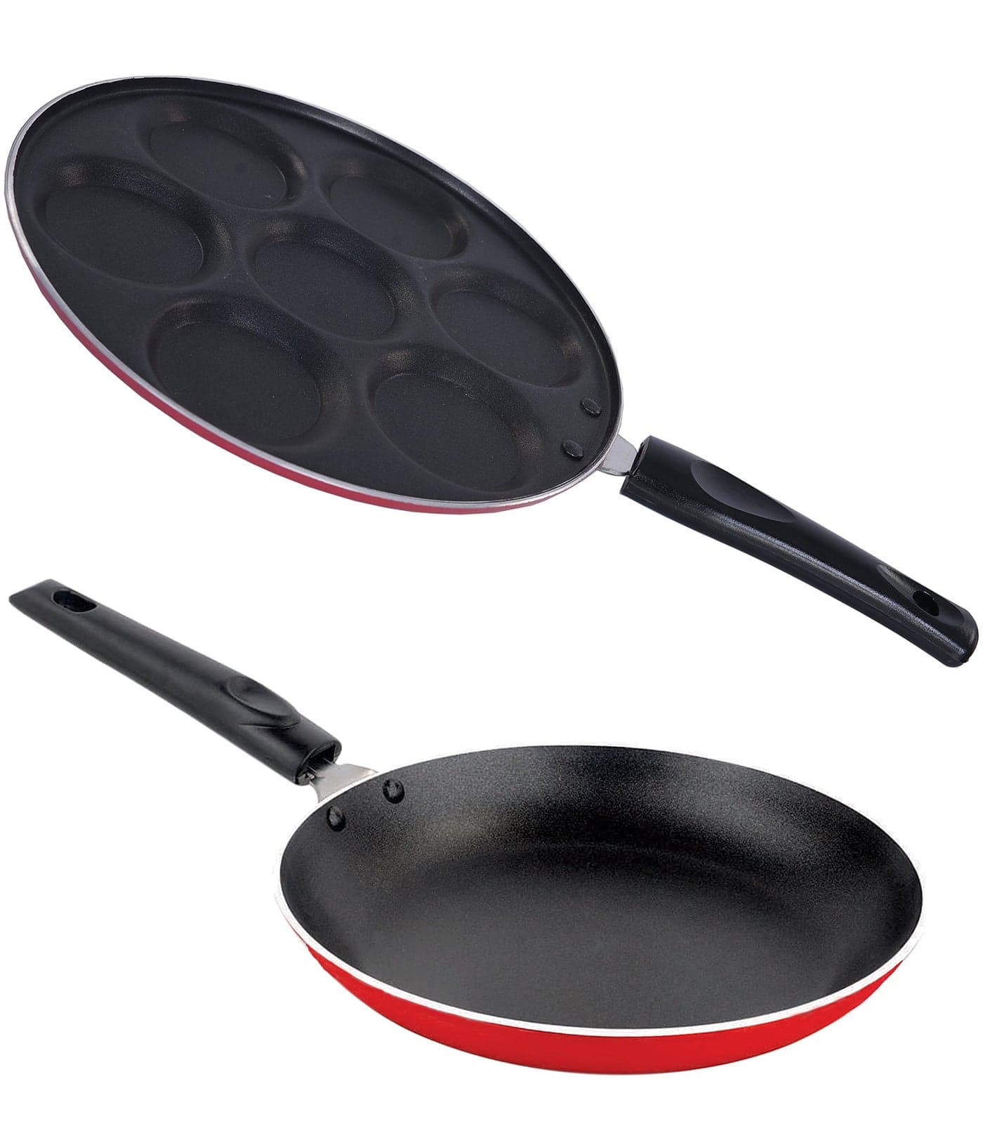 Nirlon Non-Stick Coated 2 Piece Aluminium Gas Compatible Cookware Essential Combo Set Offer with Bakelite Handle, 2.6mm_UP(7)_TP