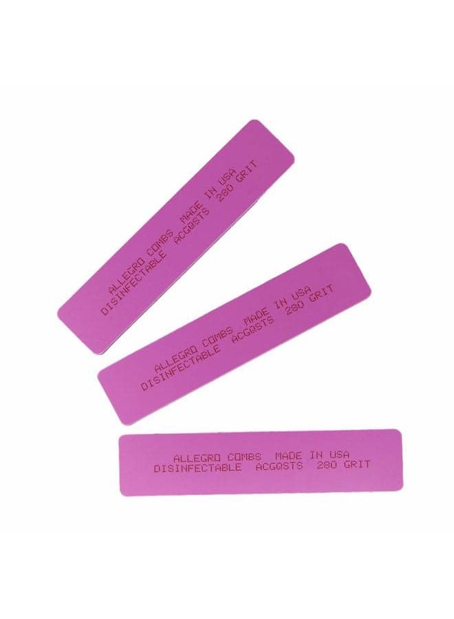 Professional Nail Files Hard Shell Soft Sponge Nail Filer. Cushioned Filers Grits 120, 220 or 280. 3 Pcs. (BERRY ULTRA FINE 280 GRIT)