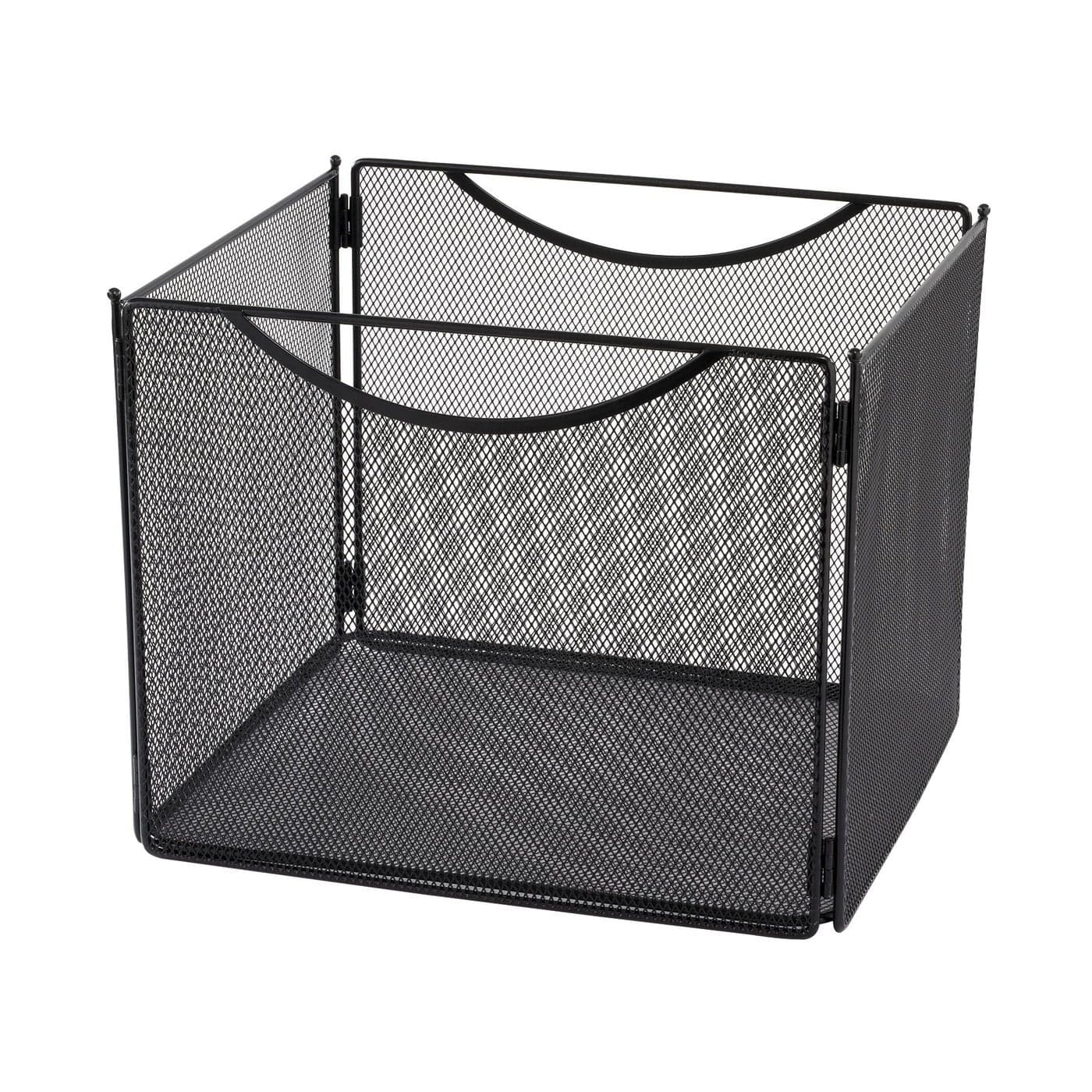 Safco Onyx Mesh LetterSize File Cube 2170BL Black Black Powder Coat Finish Durable Steel Mesh Construction