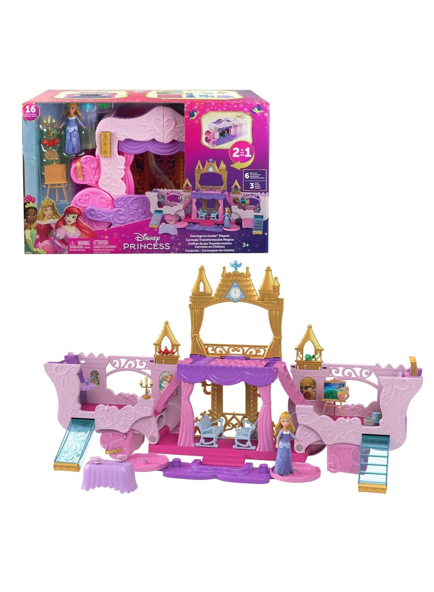 Disney Princess Carriage To Castle Transforming Playset