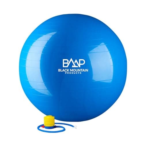 Black Mountain Products Static Strength Exercise Stability Ball with Pump, 2000 lb/85cm, Blue