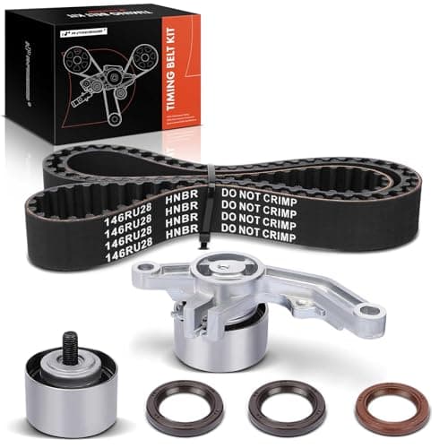 A-Premium Engine Timing Belt Kit Compatible with Jeep Wrangler 2003-2006, Liberty 2003-2006, TJ 2003 2005-2006 & Chrysler Sebring 2003-2006, PT Cruiser, Voyager & Dodge Caravan, Neon, Stratus - 2.4L