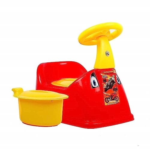 Zerya Ferrari Baby Potty Training Seat- Chair for Kids- Infant Potty Toilet Chair with Removable Tray & Closing Lid (Yellow) (Red)