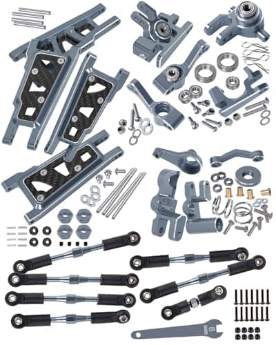 RCMYou Upgrades Part for 1/10 Slash/Rustler/Stampede/Hoss 4x4 VXL 4wd,Alloy Turnbuckles Camber Links,Caster Block,Steering Blocks,Rear Stub Axle Carriers,Steering Bellcranks,Suspension Arm,Titanium
