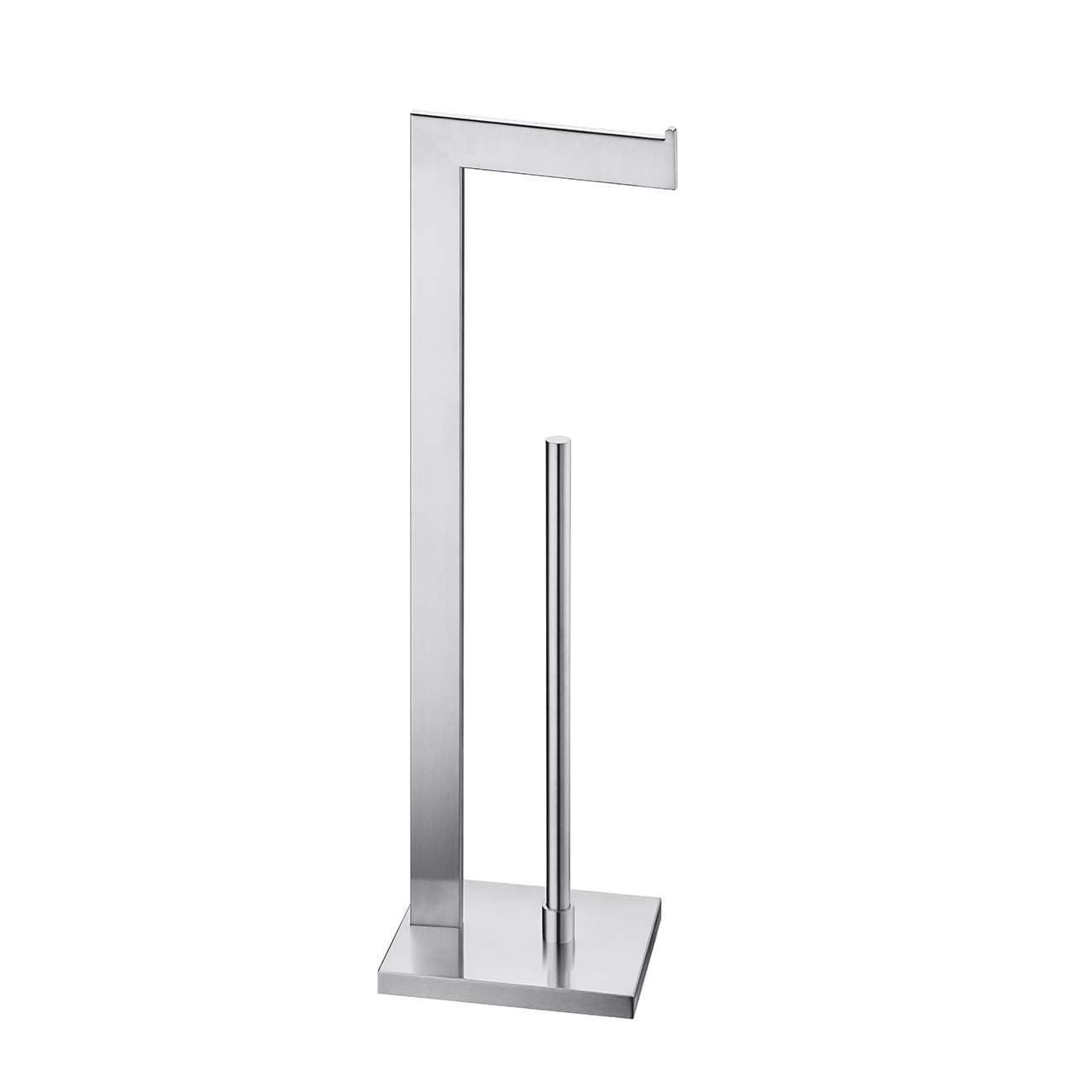 Miyili Bathroom Lavatory Toilet Tissue Roll Holder Stainless Steel Freestanding Toilet Paper Holder Square Style Brushed Finish F03N2