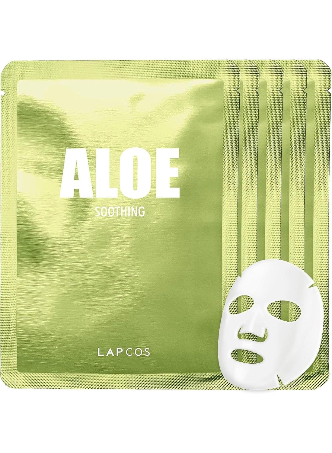 LAPCOS Aloe Sheet Mask, Daily Face Mask with Cucumber and Aloe Gel to Calm and Moisturize Skin, Korean Beauty Favorite, 5-Pack