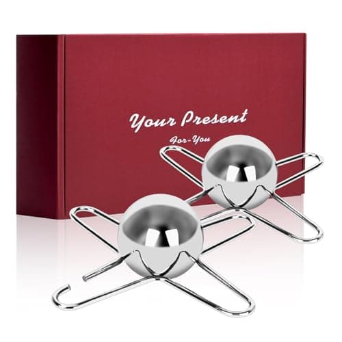 Wiszou 2 Pcs Espresso Coffee Cooler with Reusable Ice Coffee Frozen Balls, Stainless Steel Chilling Ball for Bourbon, Scotch, and Cocktails, Espresso Machine Accessories