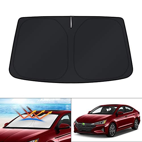 KUST Windshield Sun Shade for Hyundai Elantra 2017-2020 Custom Fit Sunshade Foldable Sun Visor Protector Blocks UV Rays Keep Your Car Cooler