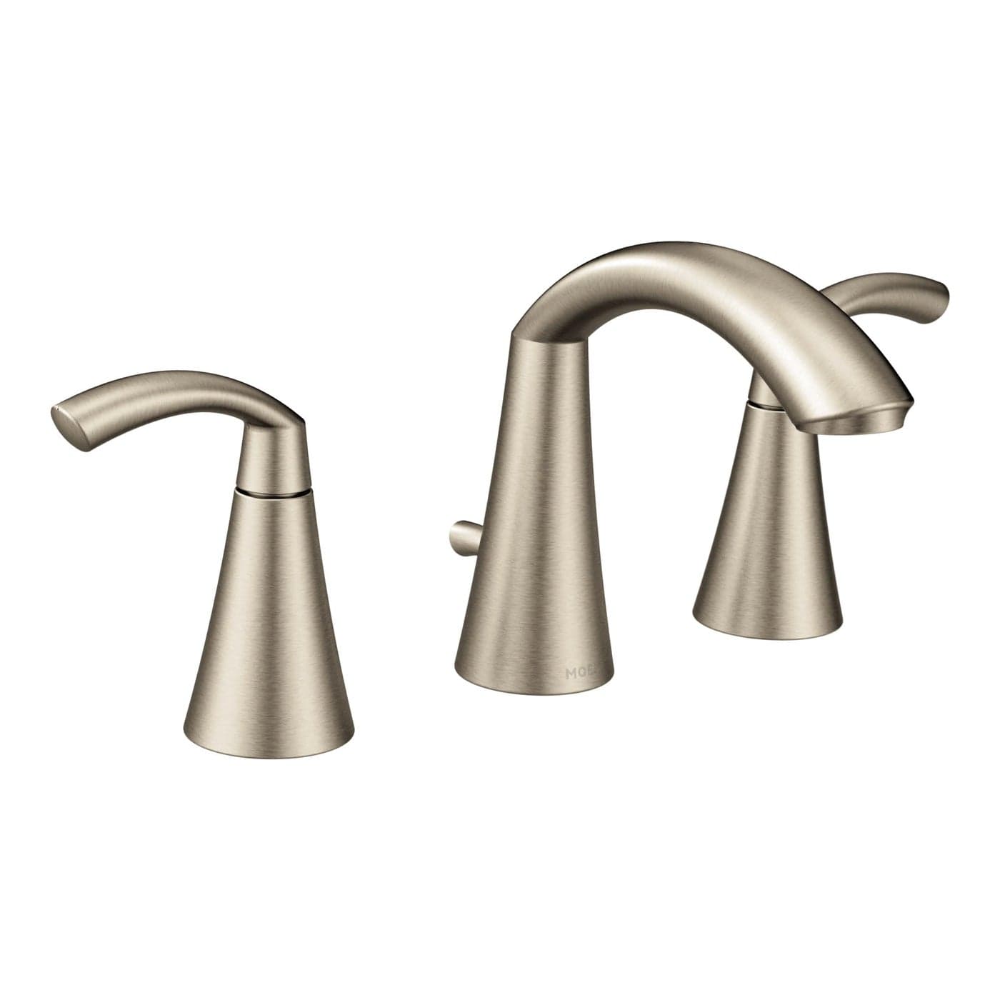 Moen Glyde Brushed Nickel TwoHandle 8Inch Widespread High Arc Modern Bathroom Sink Faucet Valve Required T6173BN