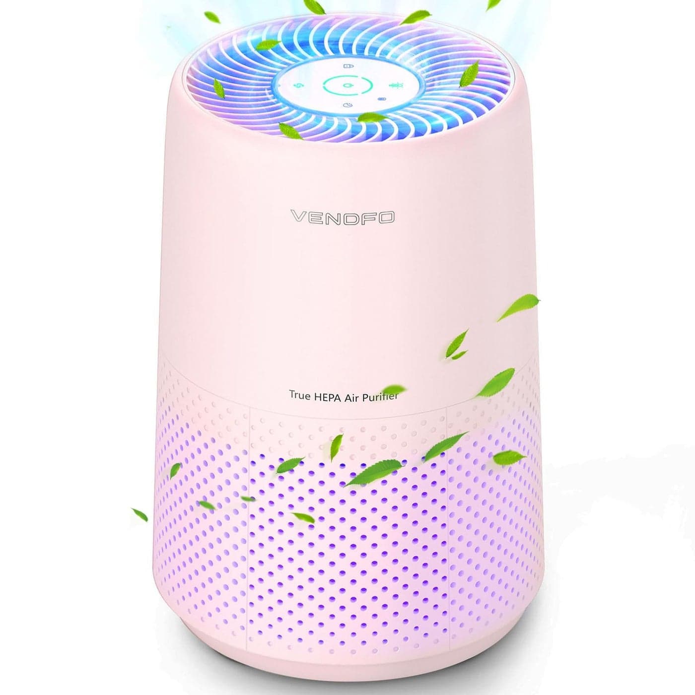 VENDFO Air Purifiers for Bedroom H13 HEPA Air Purifiers 24dB UltraQuiet Sleep Mode 360 Outlet Air Cleaner 9997 Particle Capture Perfect for Home PetsVF10 Cream Pink