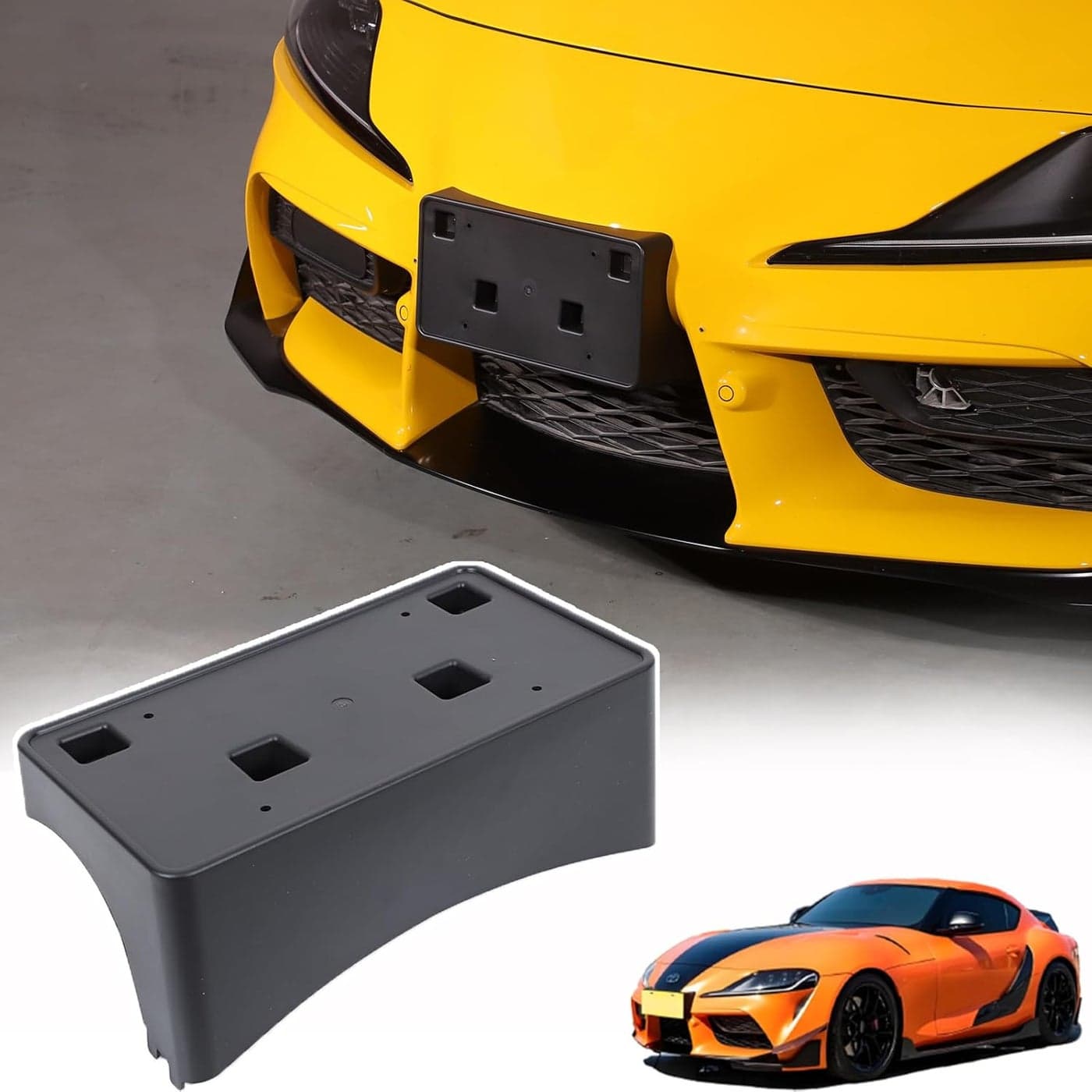 License Plate Frame Bracket for Toyota Supra GR A90 A91 MK5 (2019-2025) - No Drill Front Bumper Holder