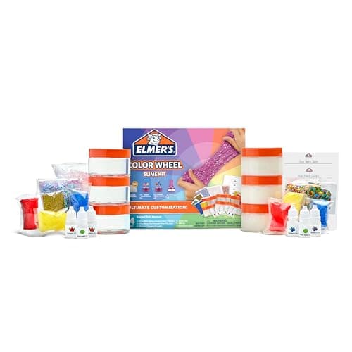 Elmers Color Wheel Slime Kit Includes Elmers GUE Premade Slime Clay Color Pigments Scents Sheet Labels 24 Piece Kit