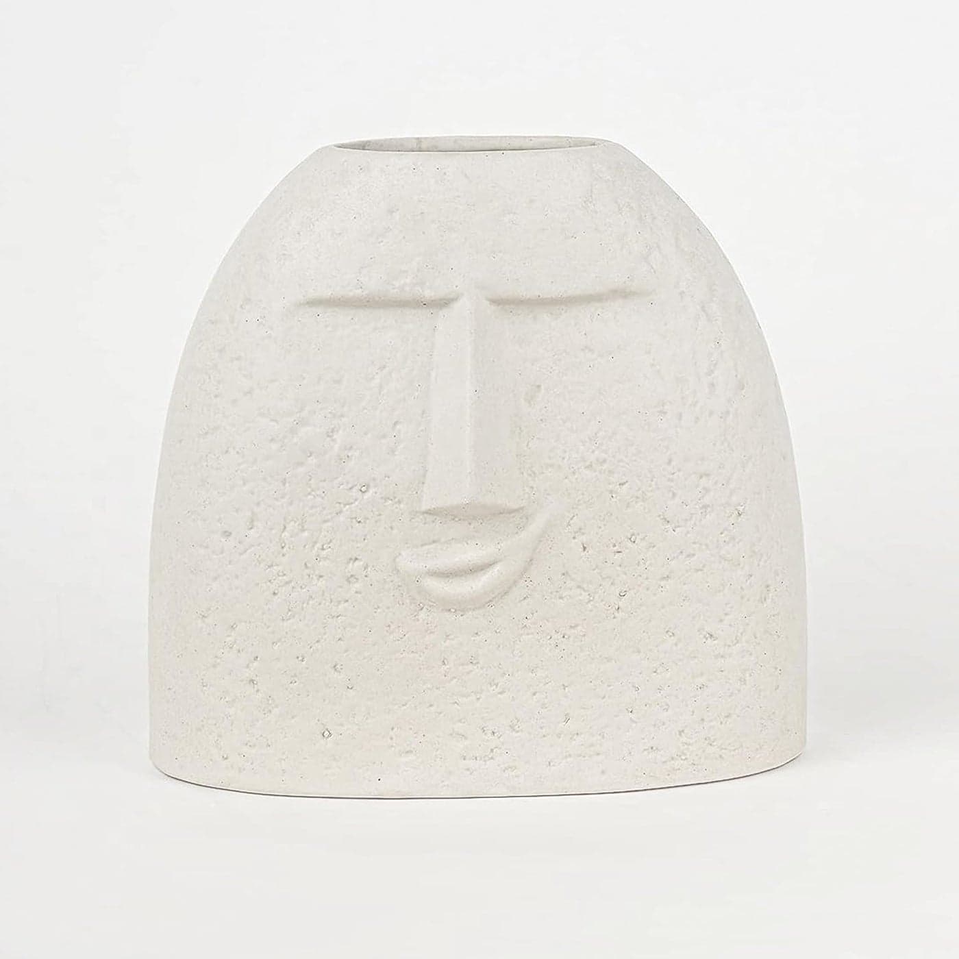 Xtore Human Face Style Ceramic Vase for Unique Home Decor | Flowers not Included (Pack of 1, White)