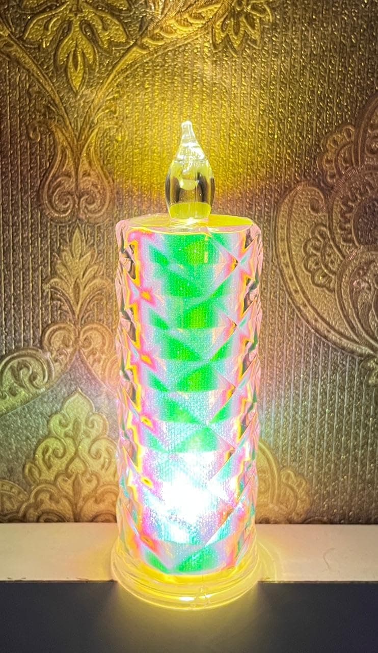 Big Crystal LED Tea Light Candles | Flameless & Smokeless Diya | Decorative Acrylic Candle | Home Decor, Navratri Decor, Diwali Decoration Item, Pooja Room, Table, Mandir Décor | Popo Toys®