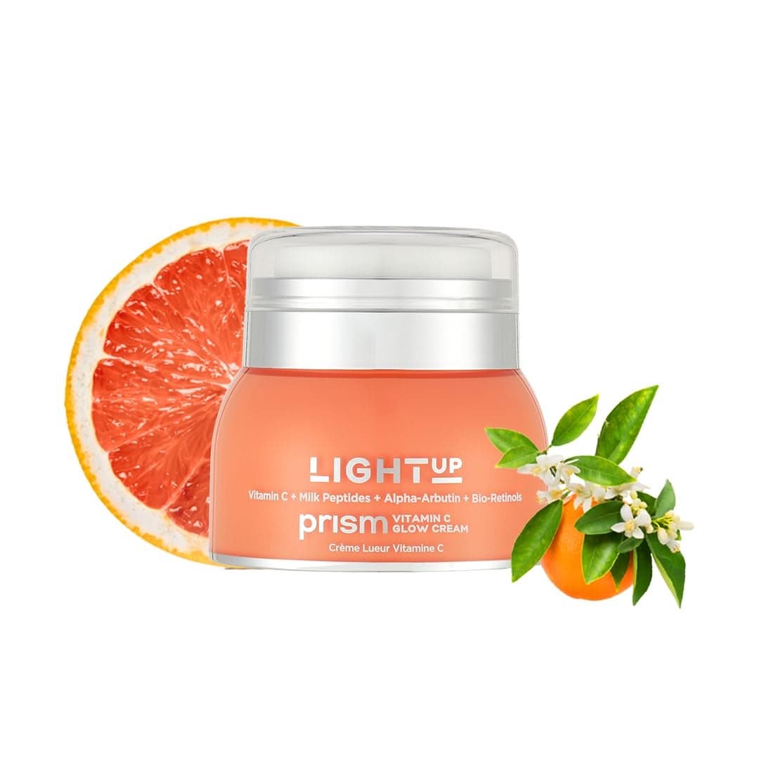 Light Up Beauty Prism Vitamin C Face Cream with Alpha Arbutin and BioRetinols Face Cream for Pigmentation Ageing and Collagen Lightweight cream for Dry Skin Normal Skin Sensitive skin 50gm