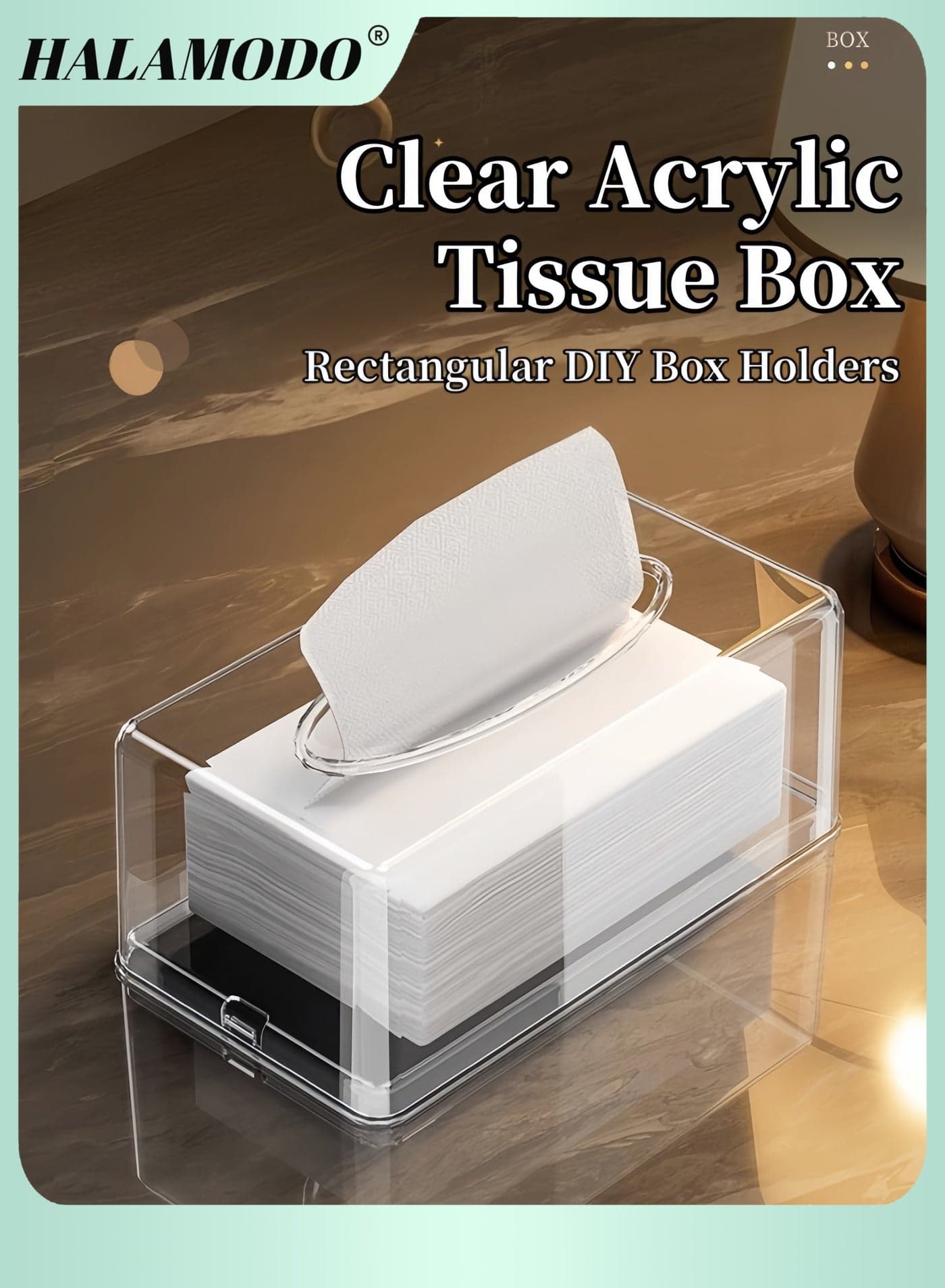 Tissue Box Clear 21.5x11.8x9.3cm