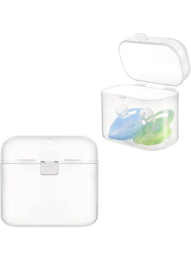 Accmor Pacifier Case, Pacifier Container Can Storage 2 Pacifiers, Baby Pacifier Holder Case for Travel, BPA Free, Transparent, 2 Pack